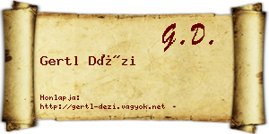 Gertl Dézi névjegykártya